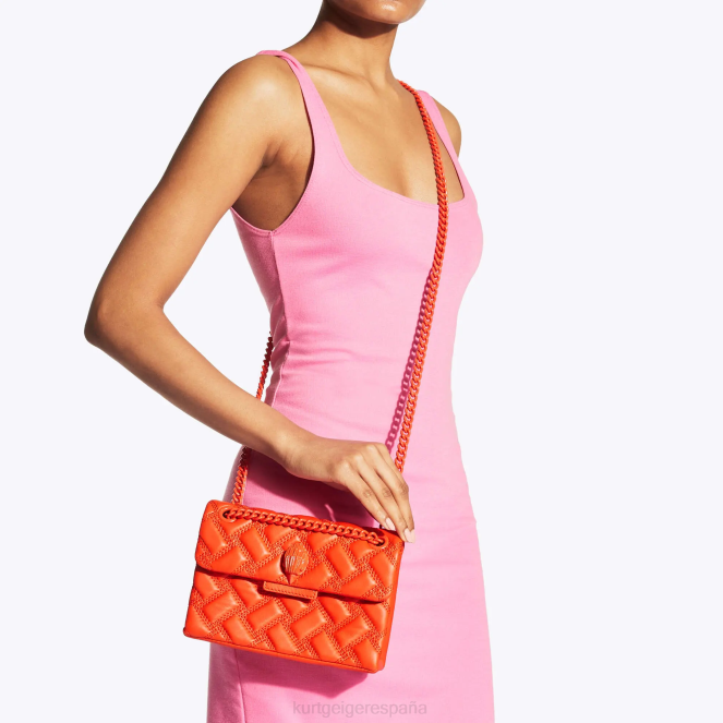 Kurt Geiger mujer londres mini kensington empapar 2LPR15 | bolsas naranja